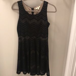 Black lace overlay dress
